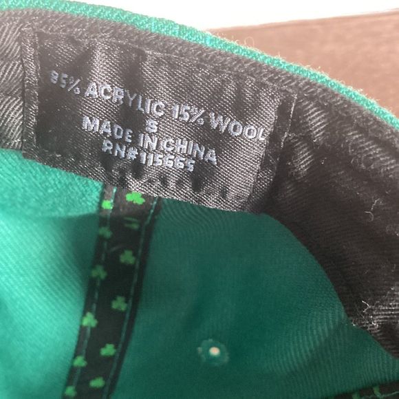 OFFICIAL GUINNESS BEER FITTED BASEBALL CAP HAT SMALL GREEN & WHITE SCRIPT STOUT - Picture 8 of 11